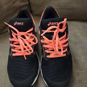 ASICS shoes - black and coral